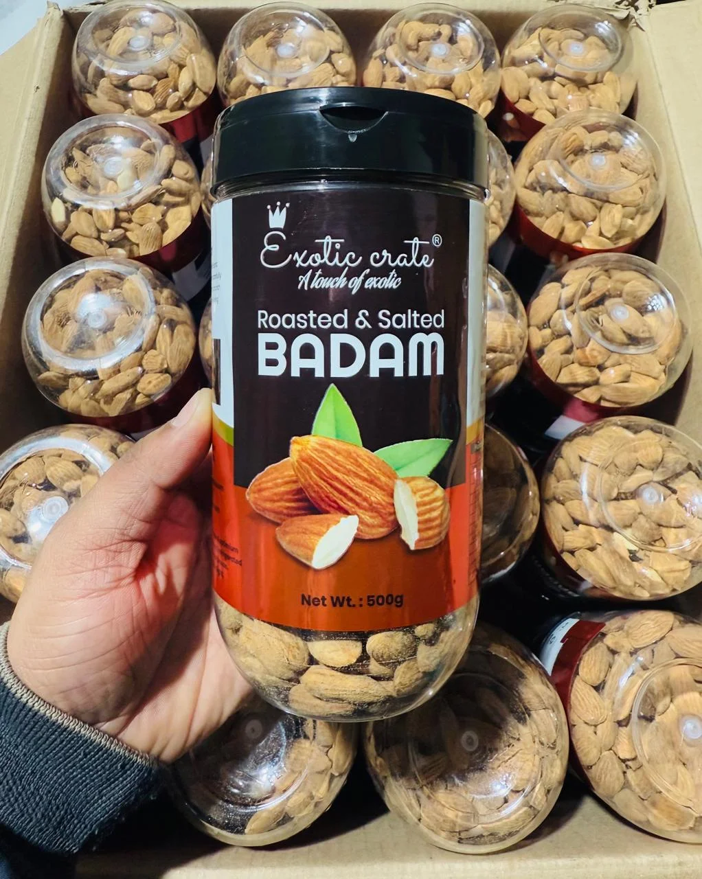 Roasted and Salted Almonds 500g Jar Premium Snack Almonds