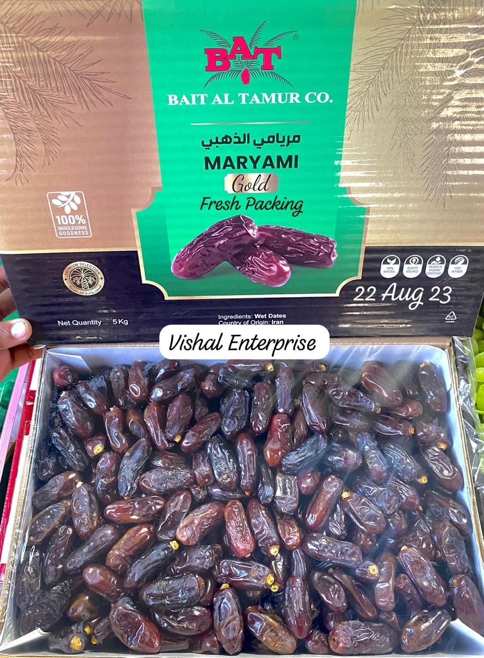 Rabbi Dates Maryami Gold 5kg Premium Black Dates With Seed